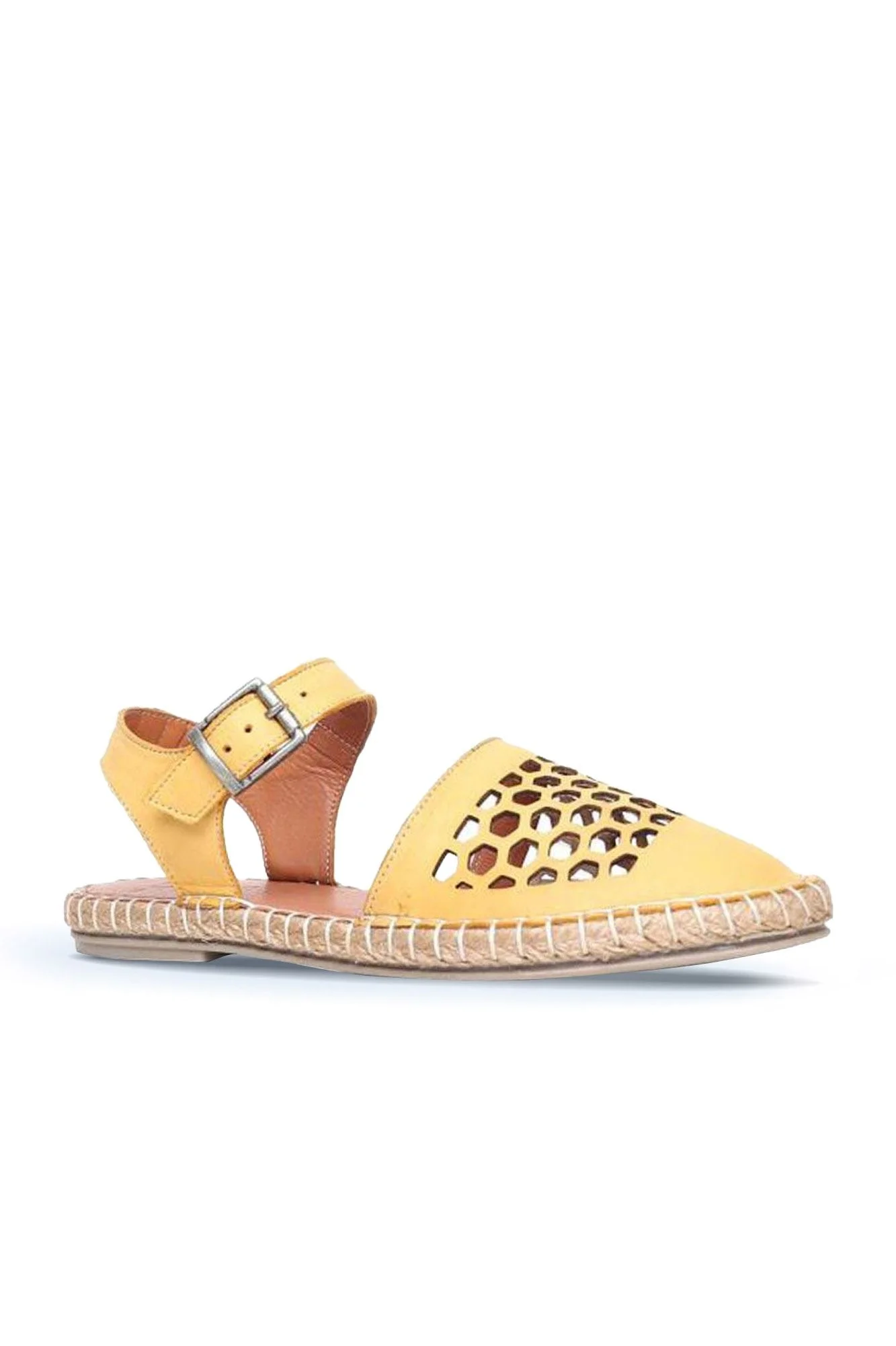 Sarı Deri Kadın Espadril Sandalet