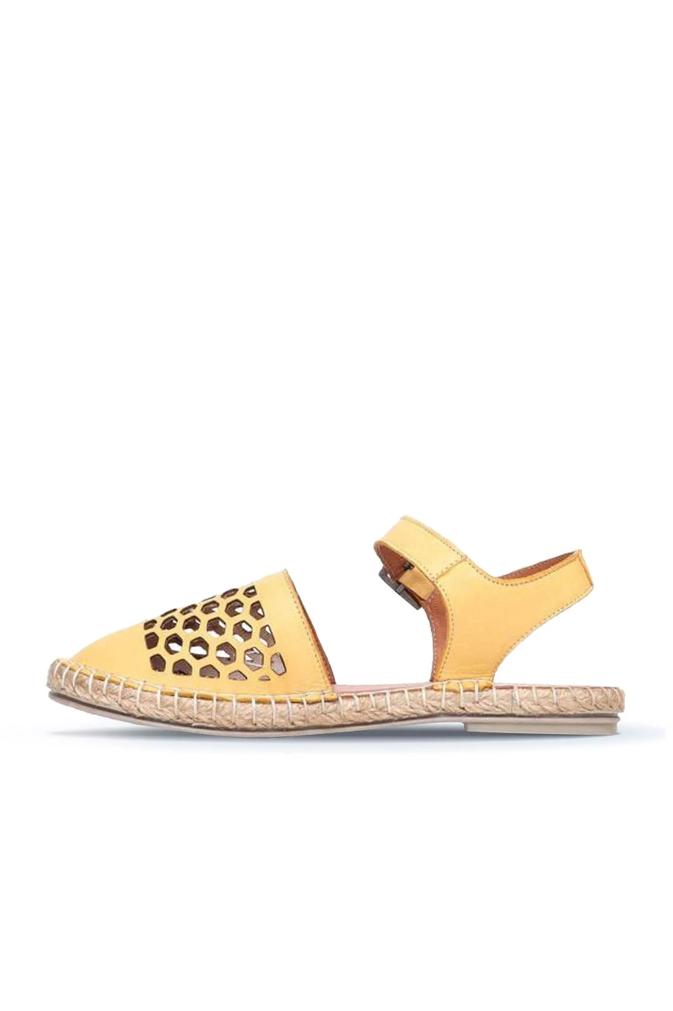 Sarı Deri Kadın Espadril Sandalet
