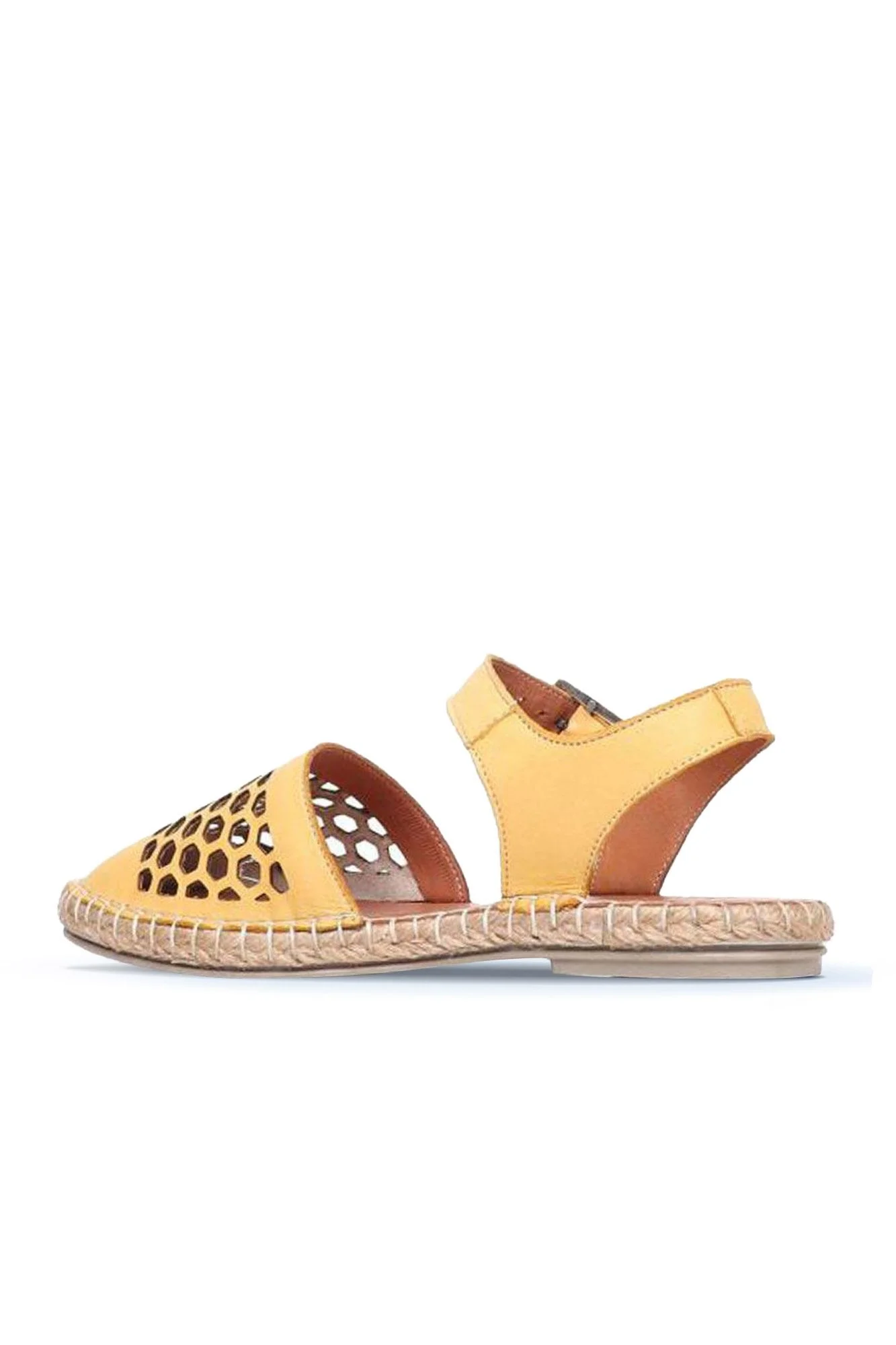 Sarı Deri Kadın Espadril Sandalet