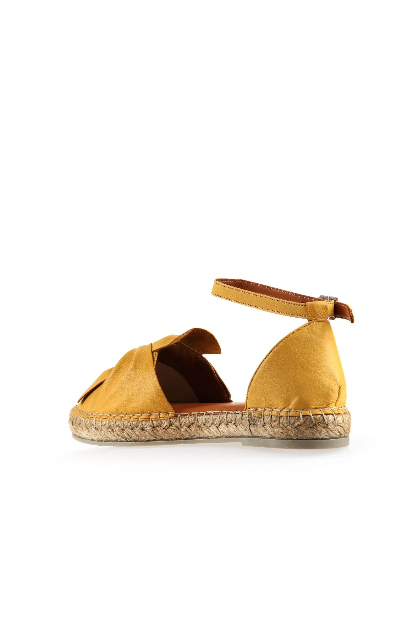 Sarı Deri Kadın Espadril Sandalet