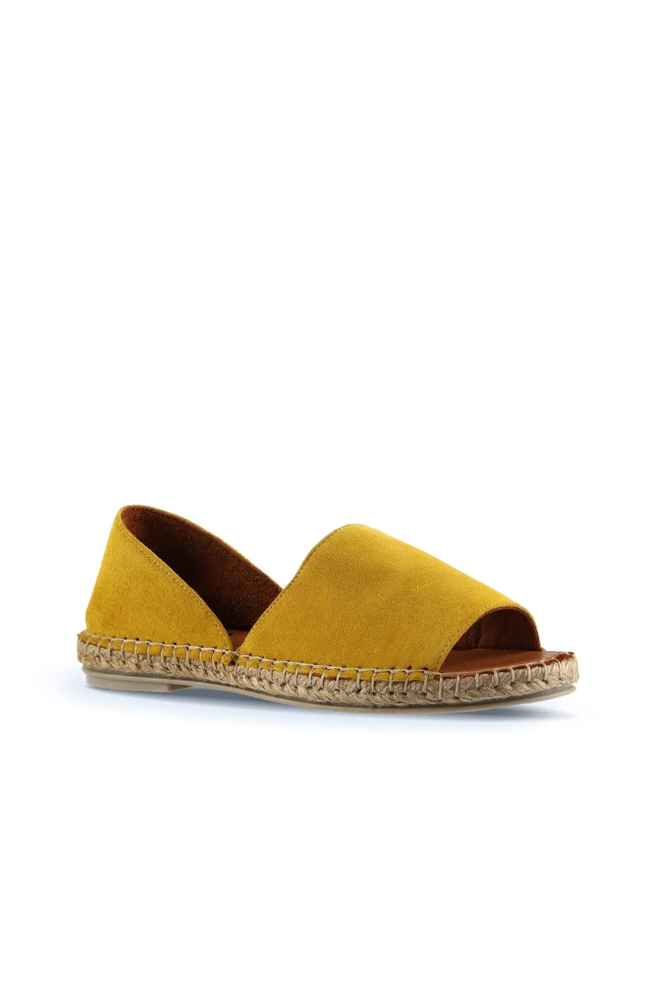 Sarı Süet Kadın Espadril Ayakkabı