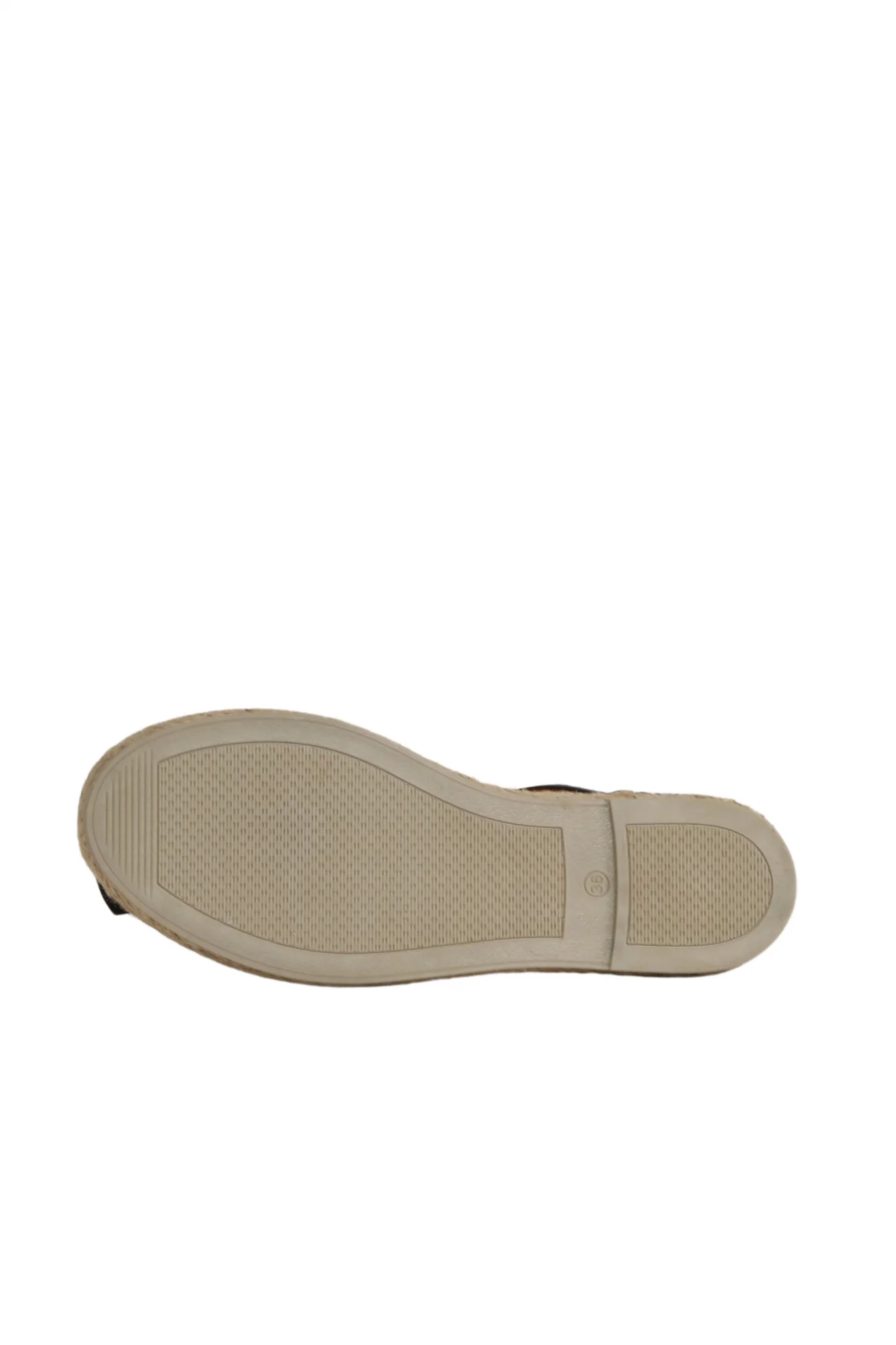 Siyah Deri Kadın Espadril Sandalet