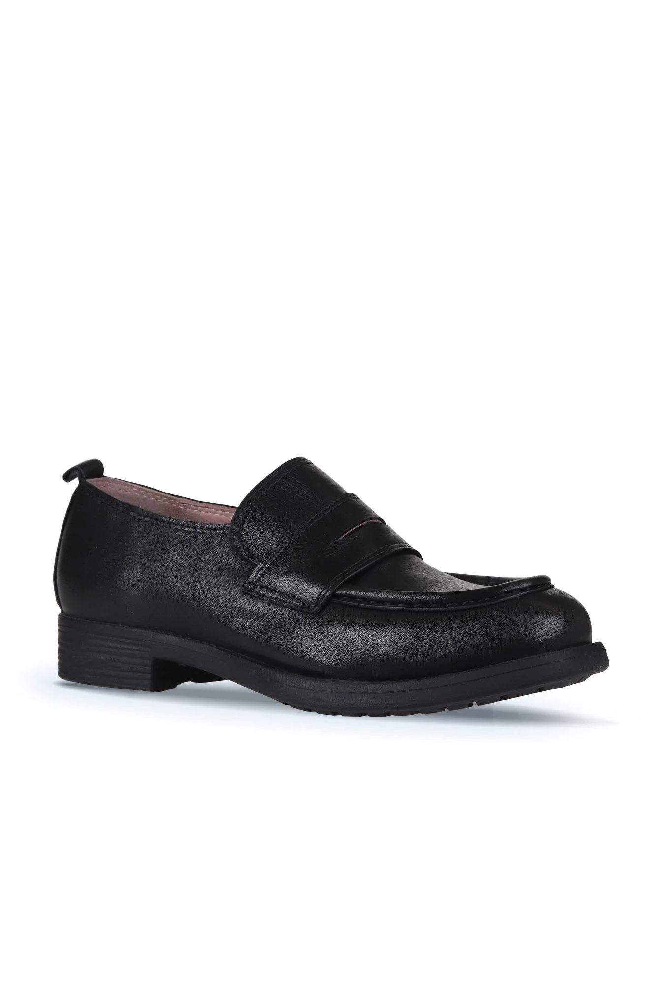 Siyah Deri Kadın Loafer