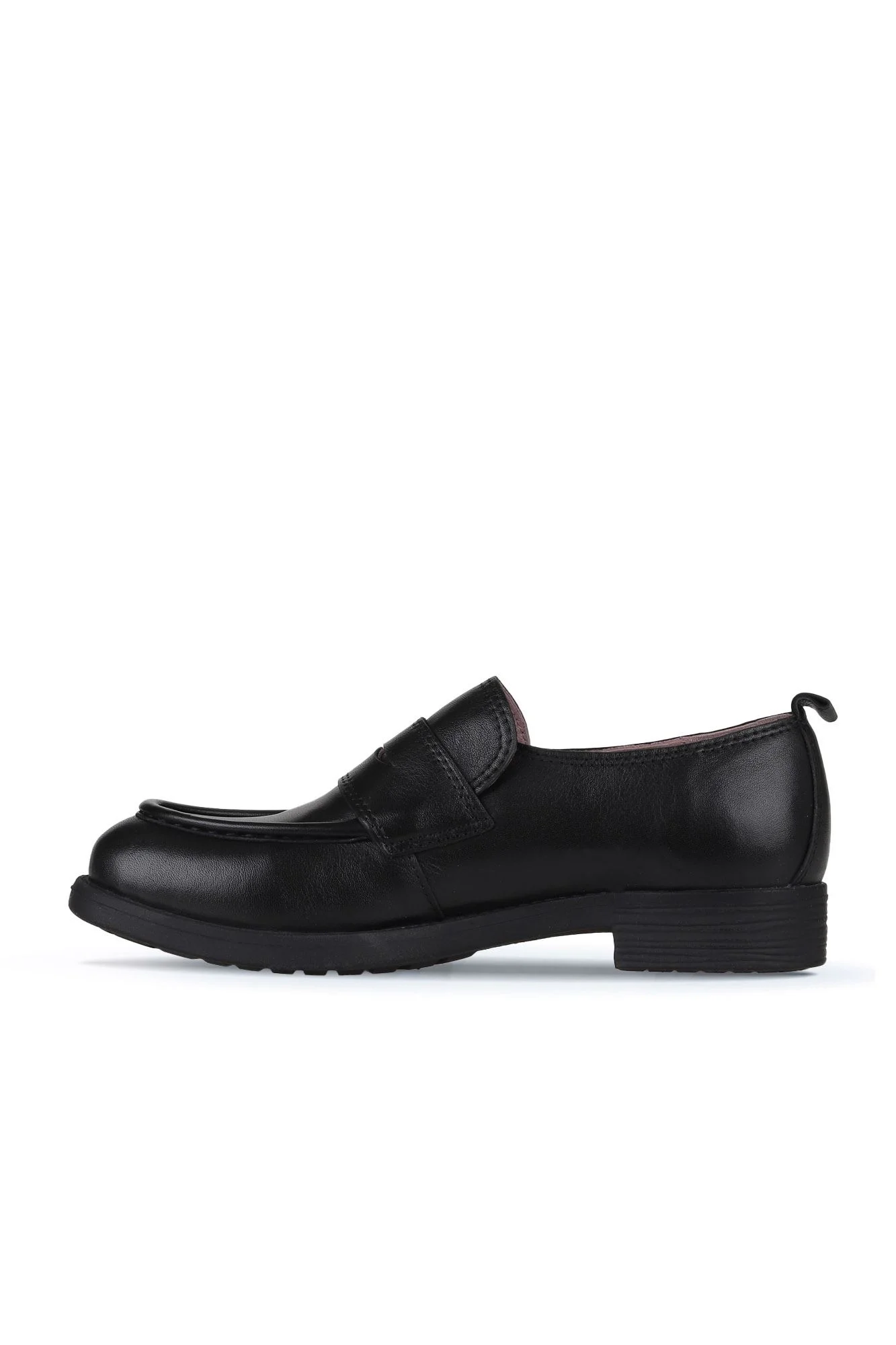 Siyah Deri Kadın Loafer