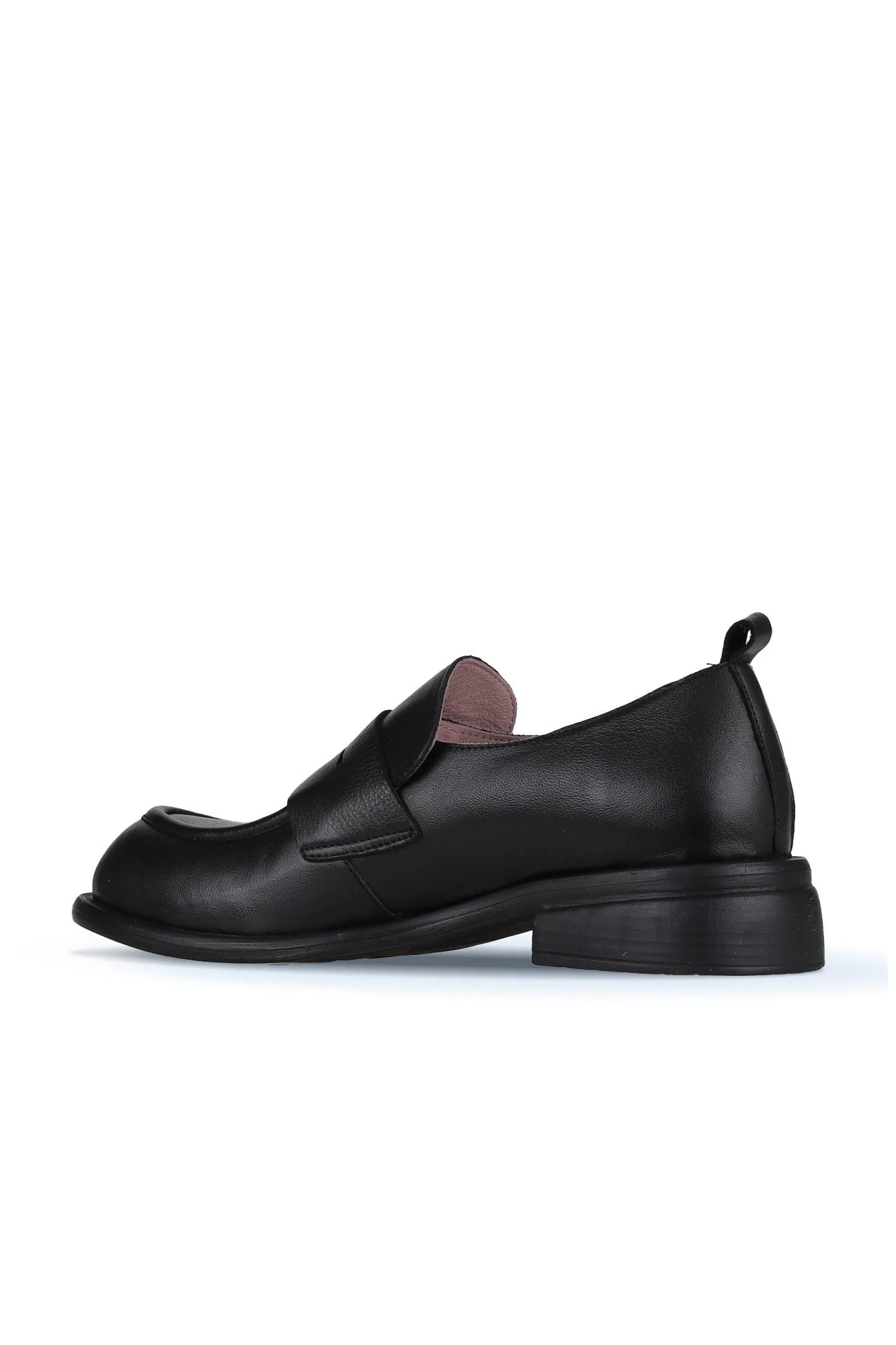 Siyah Deri Kadın Loafer