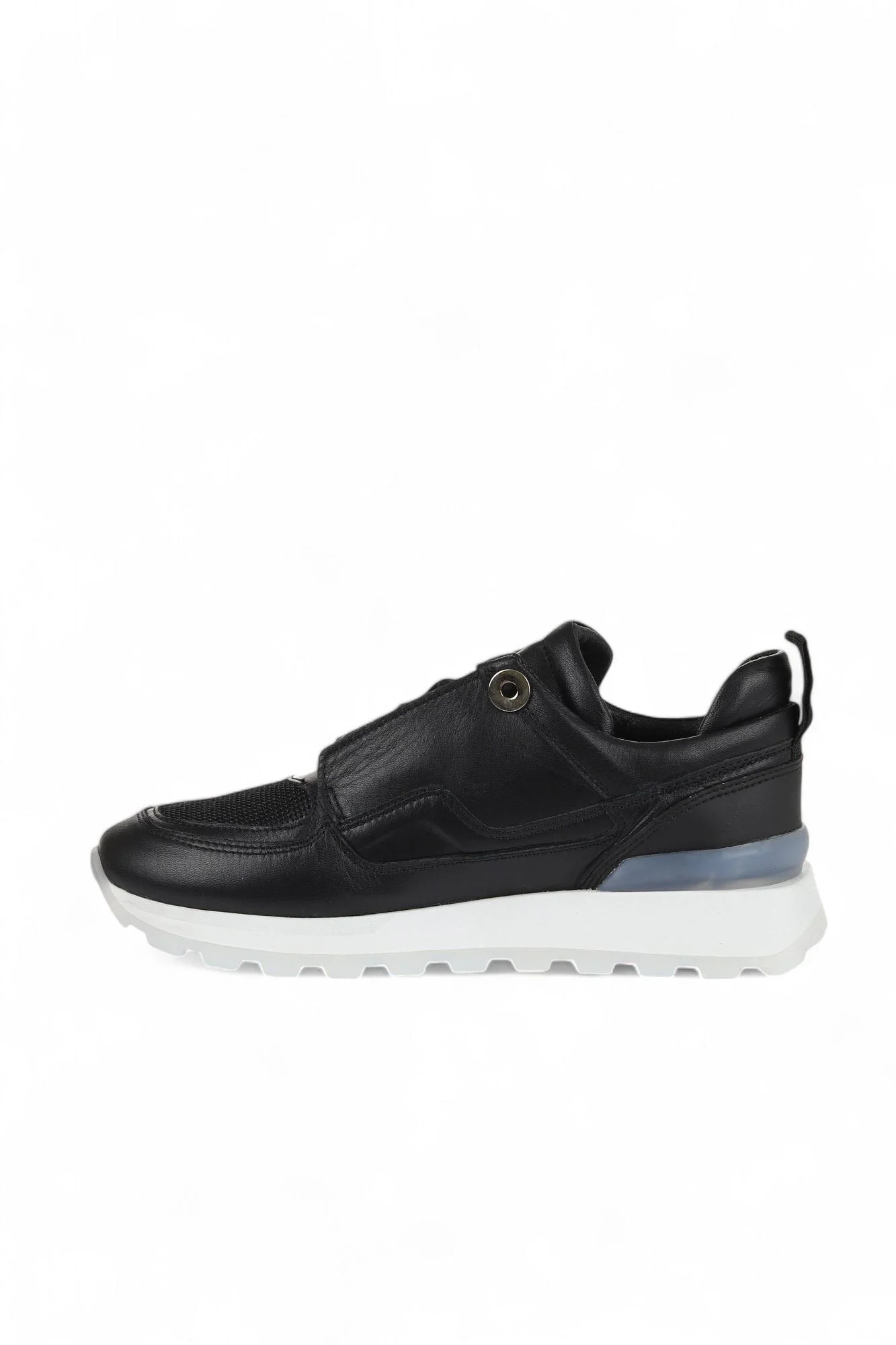 Siyah Deri Kadın Sneakers
