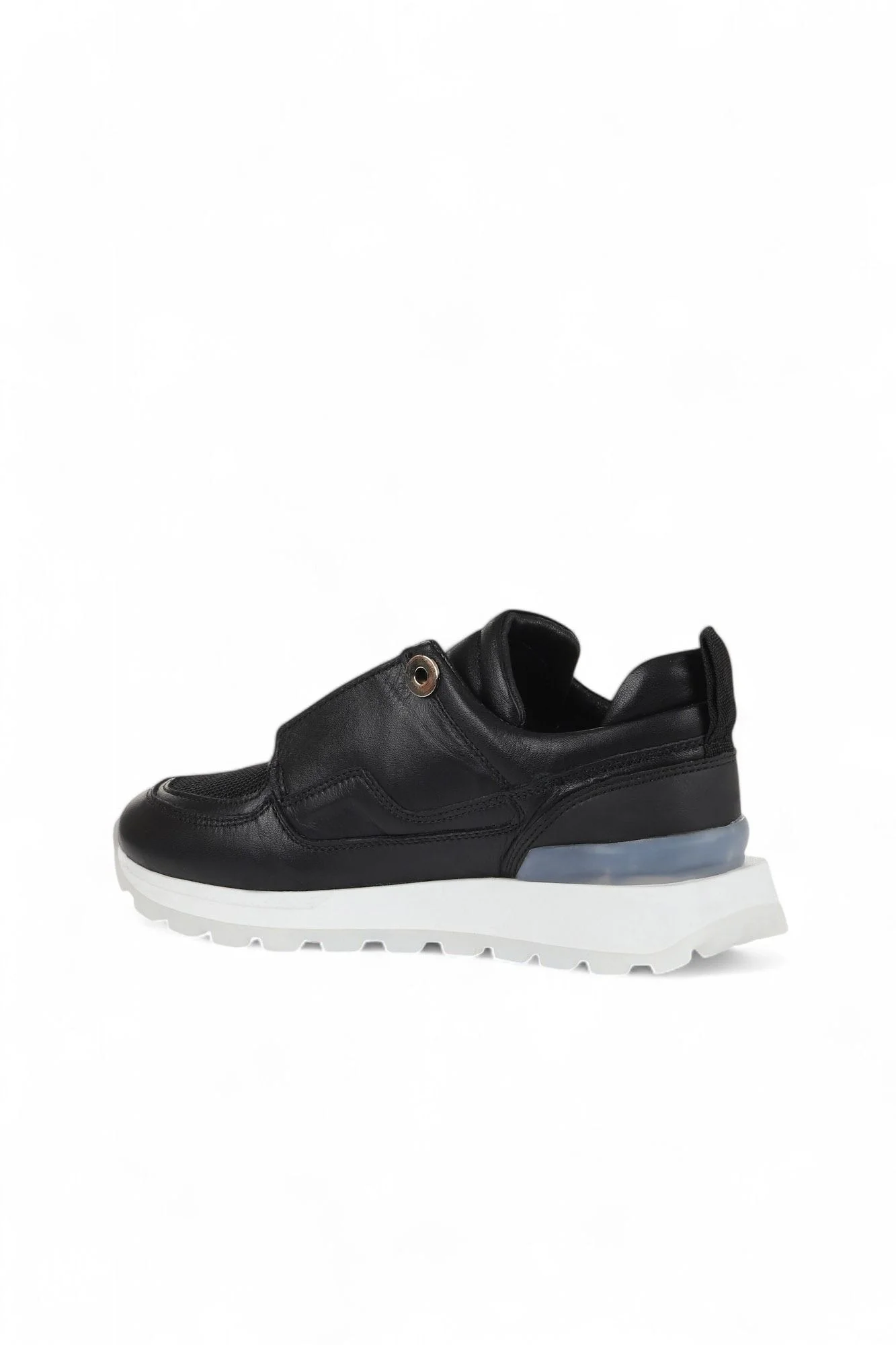 Siyah Deri Kadın Sneakers