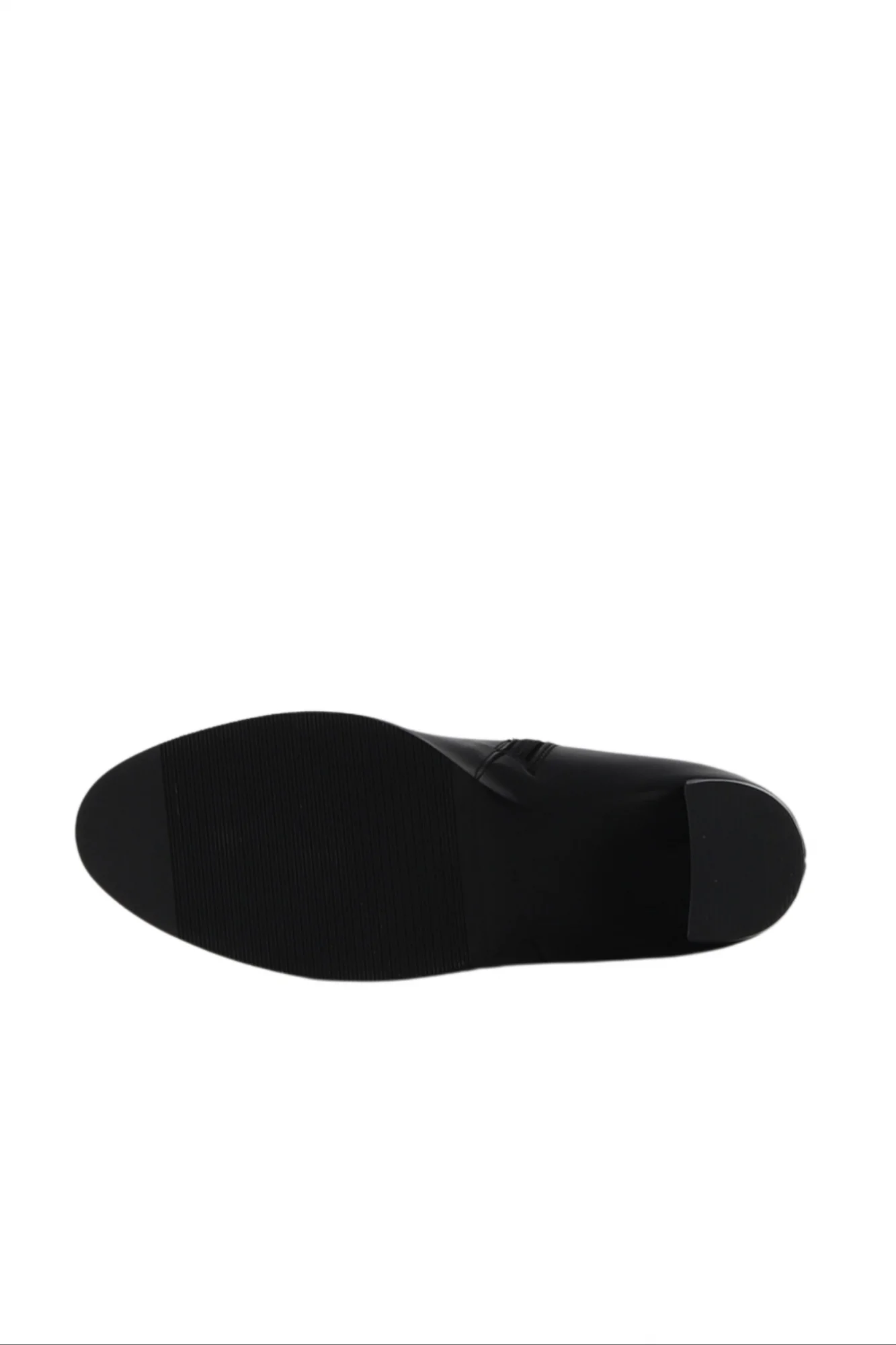 Siyah Deri Kadın Topuklu Bot
