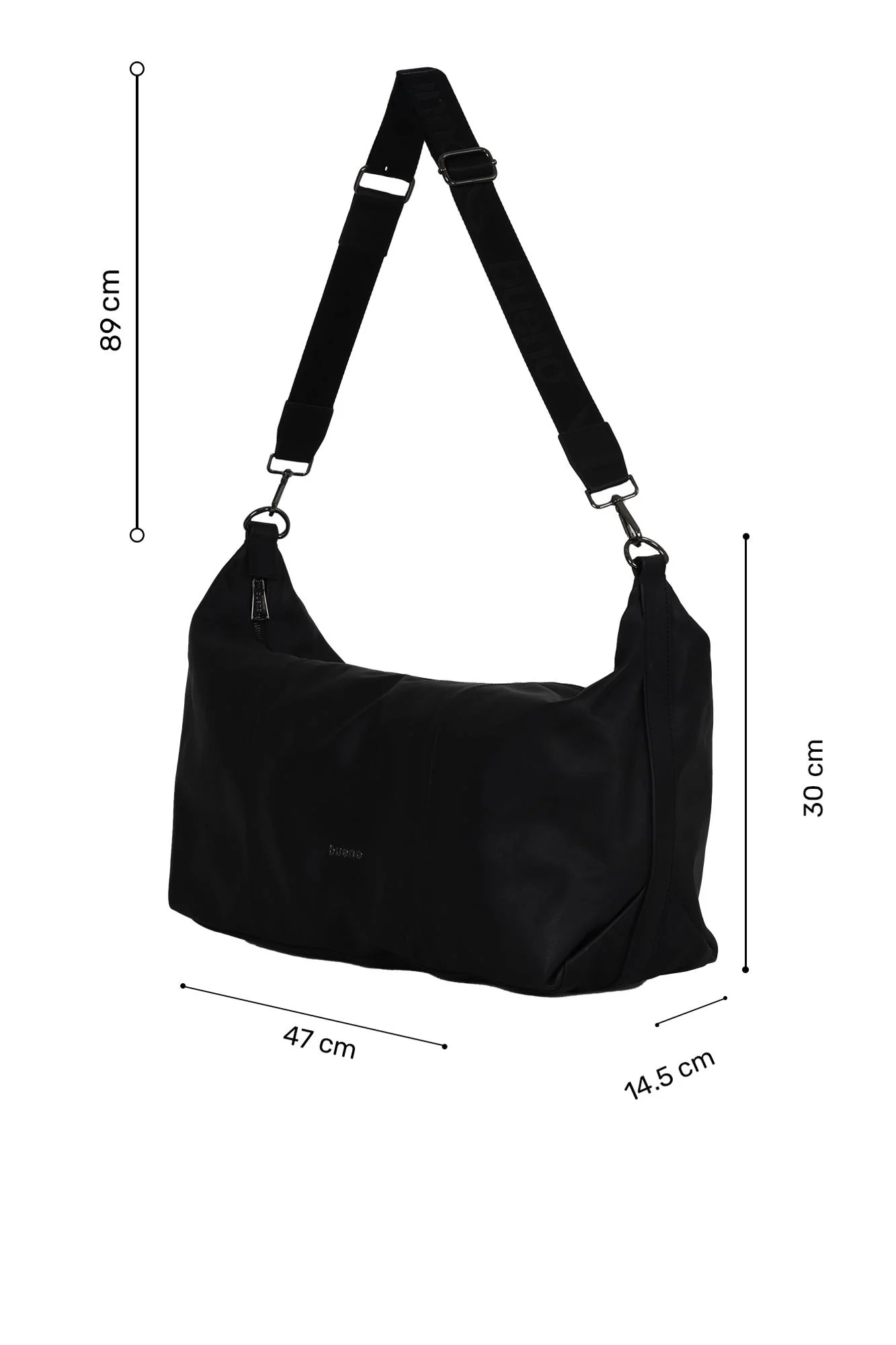 Siyah Deri Unisex Omuz Çantası