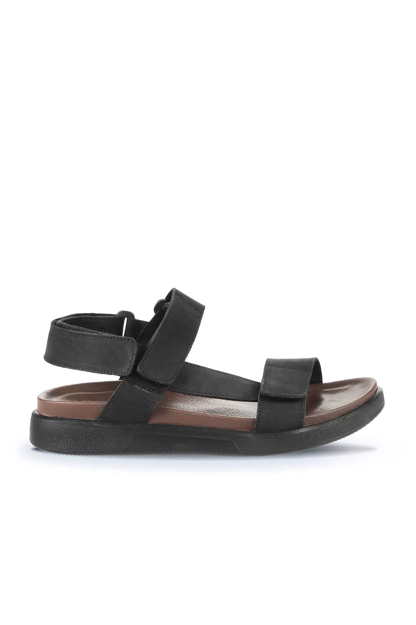 Siyah Nubuk Deri Erkek Sandalet