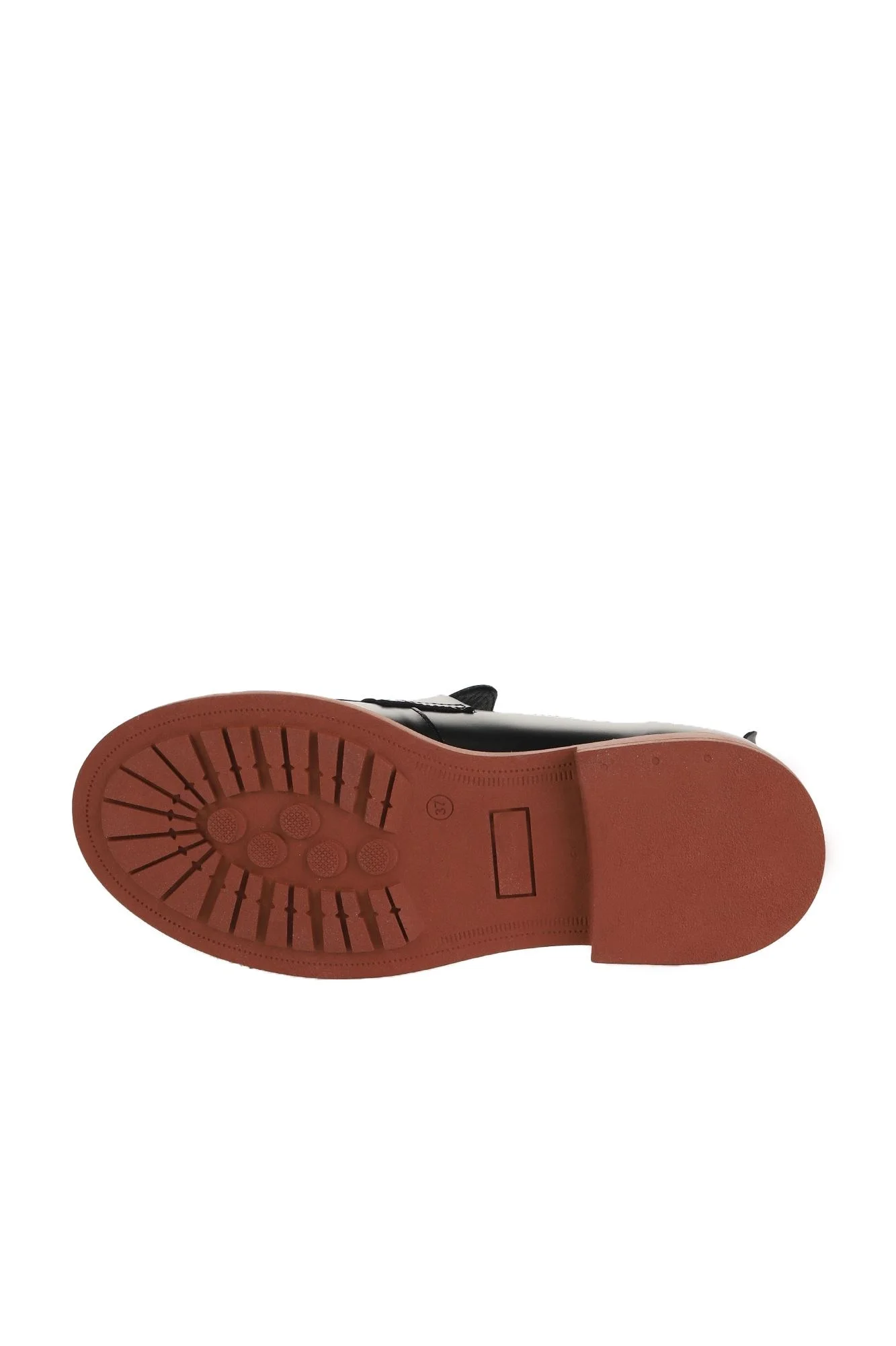 Siyah Pembe Açma Deri Kadın Loafer