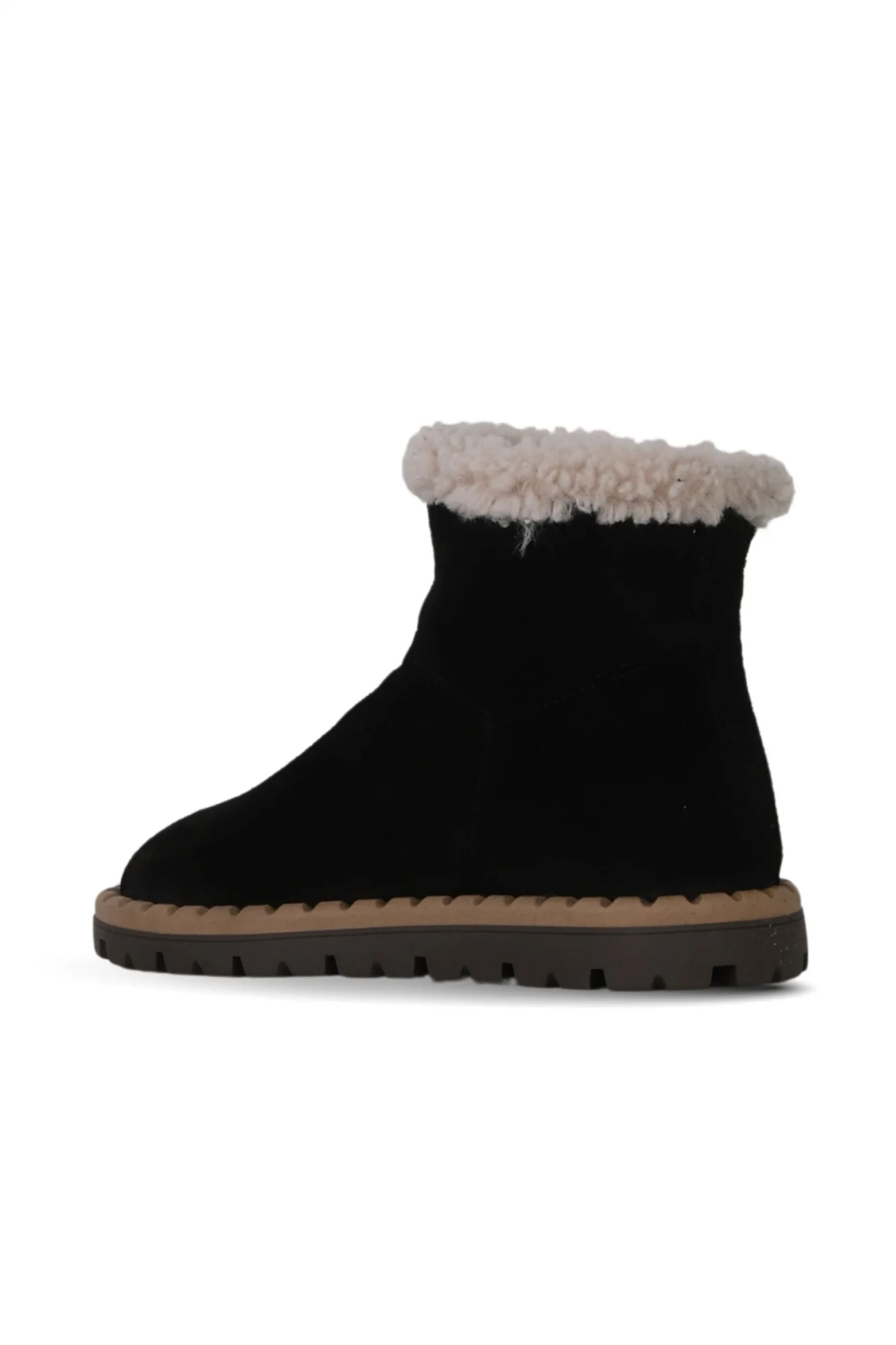 Siyah Süet Kadın Düz Bot