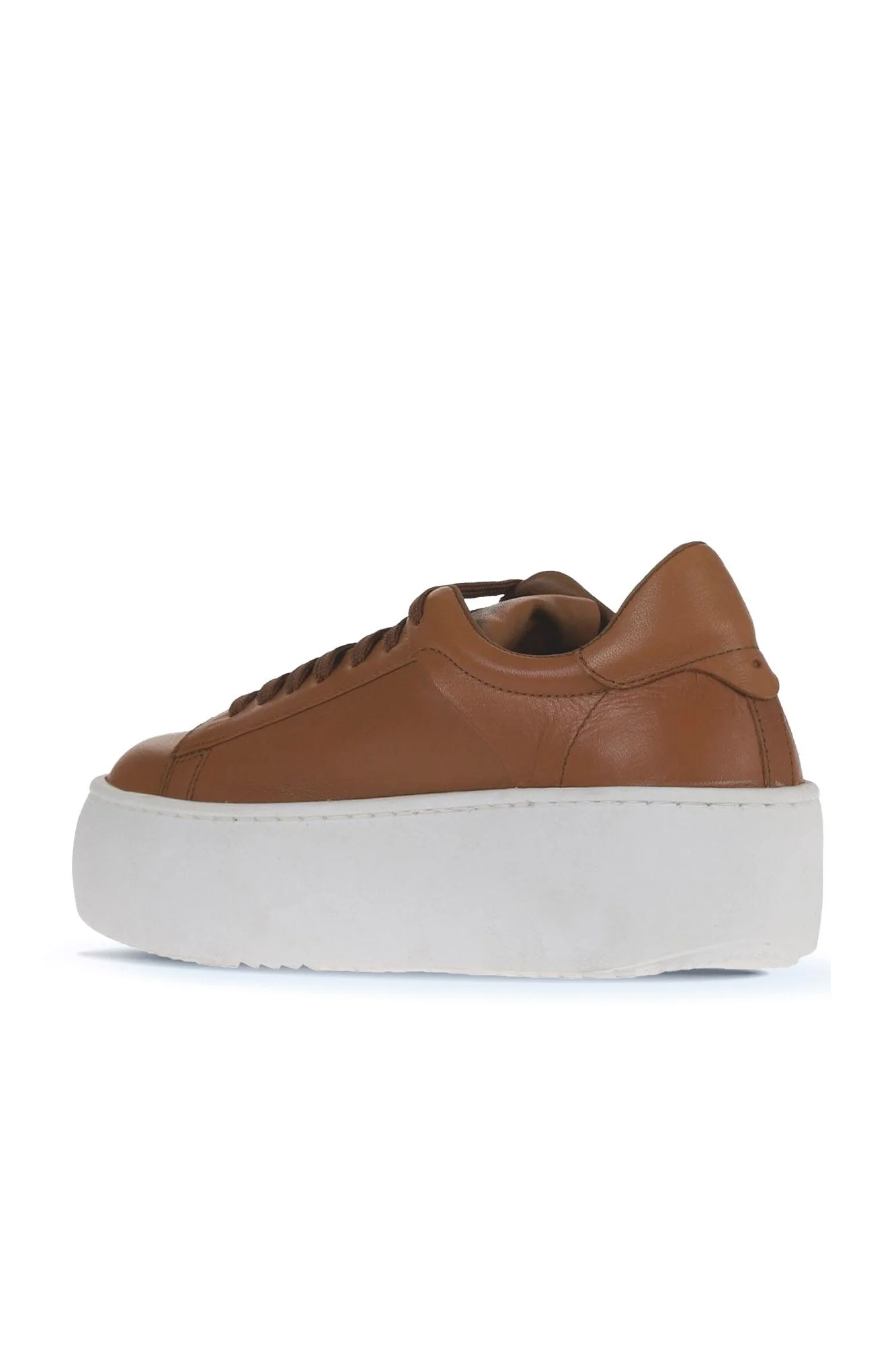 Taba Beyaz Deri Kadın Sneakers