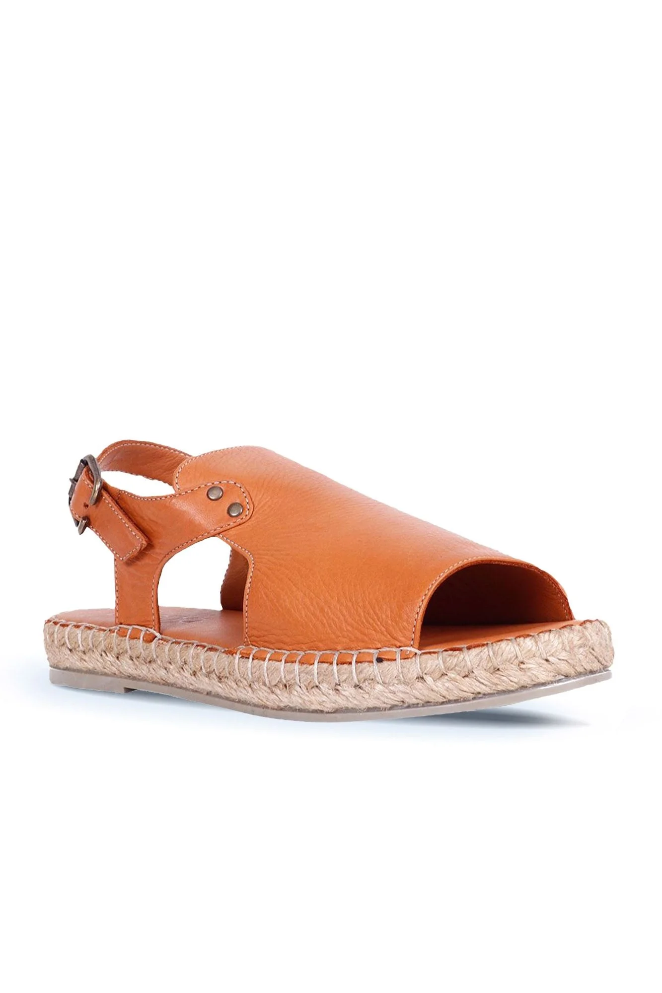 Taba Deri Kadın Espadril Sandalet