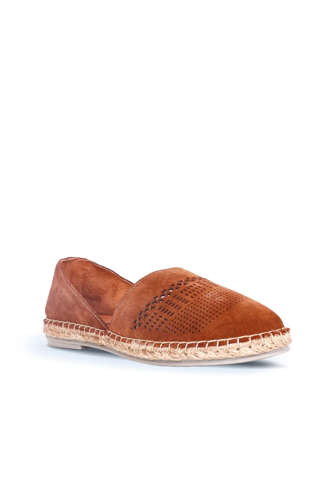 Taba Süet Kadın Espadril Ayakkabı