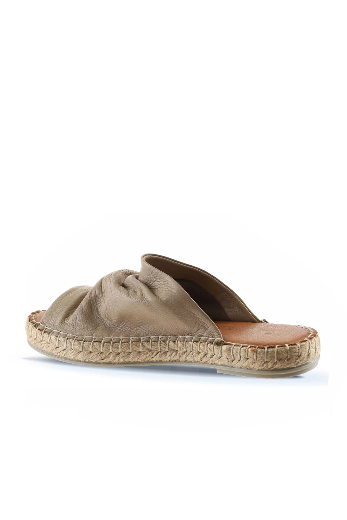 Vizon Deri Kadın Espadril Terlik