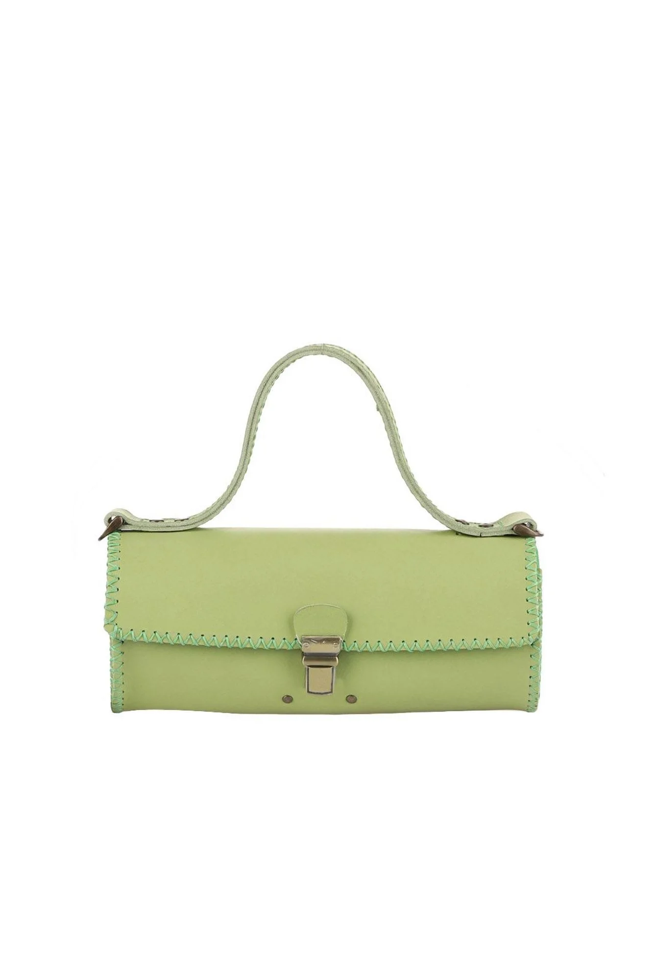 Yeşil Deri Kadın Deri El Çantası