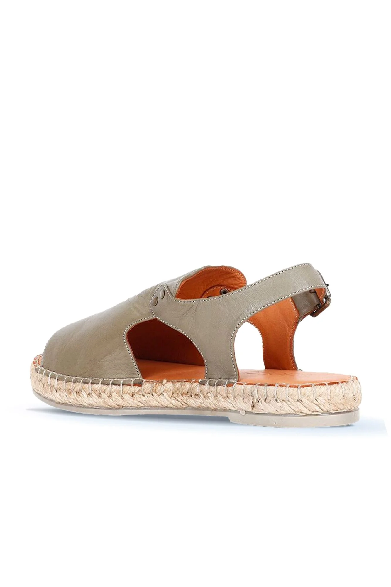 Yeşil Deri Kadın Espadril Sandalet