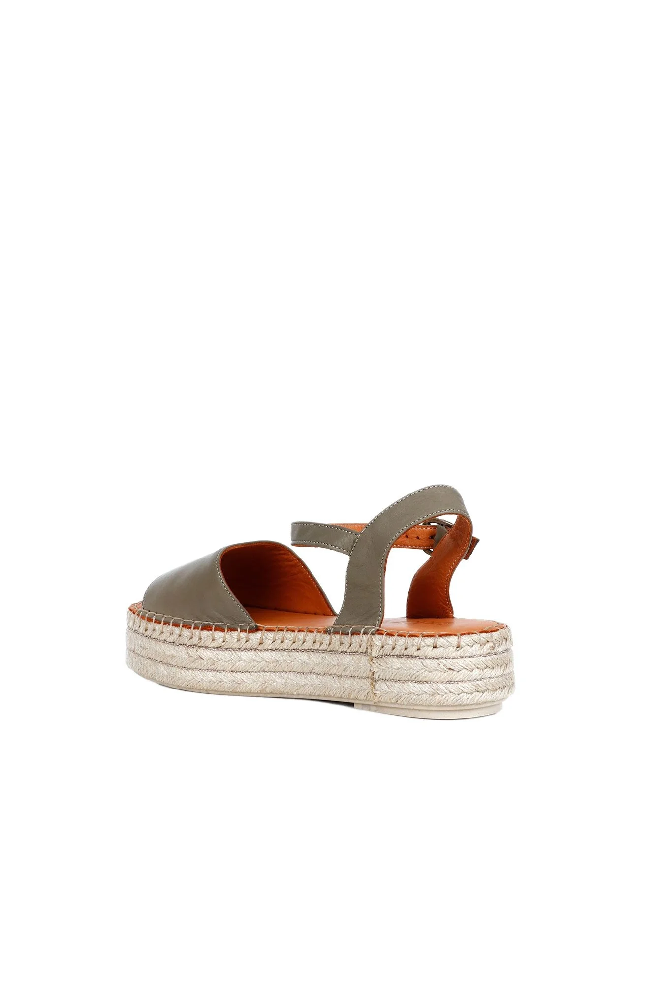 Yeşil Deri Kadın Espadril Sandalet