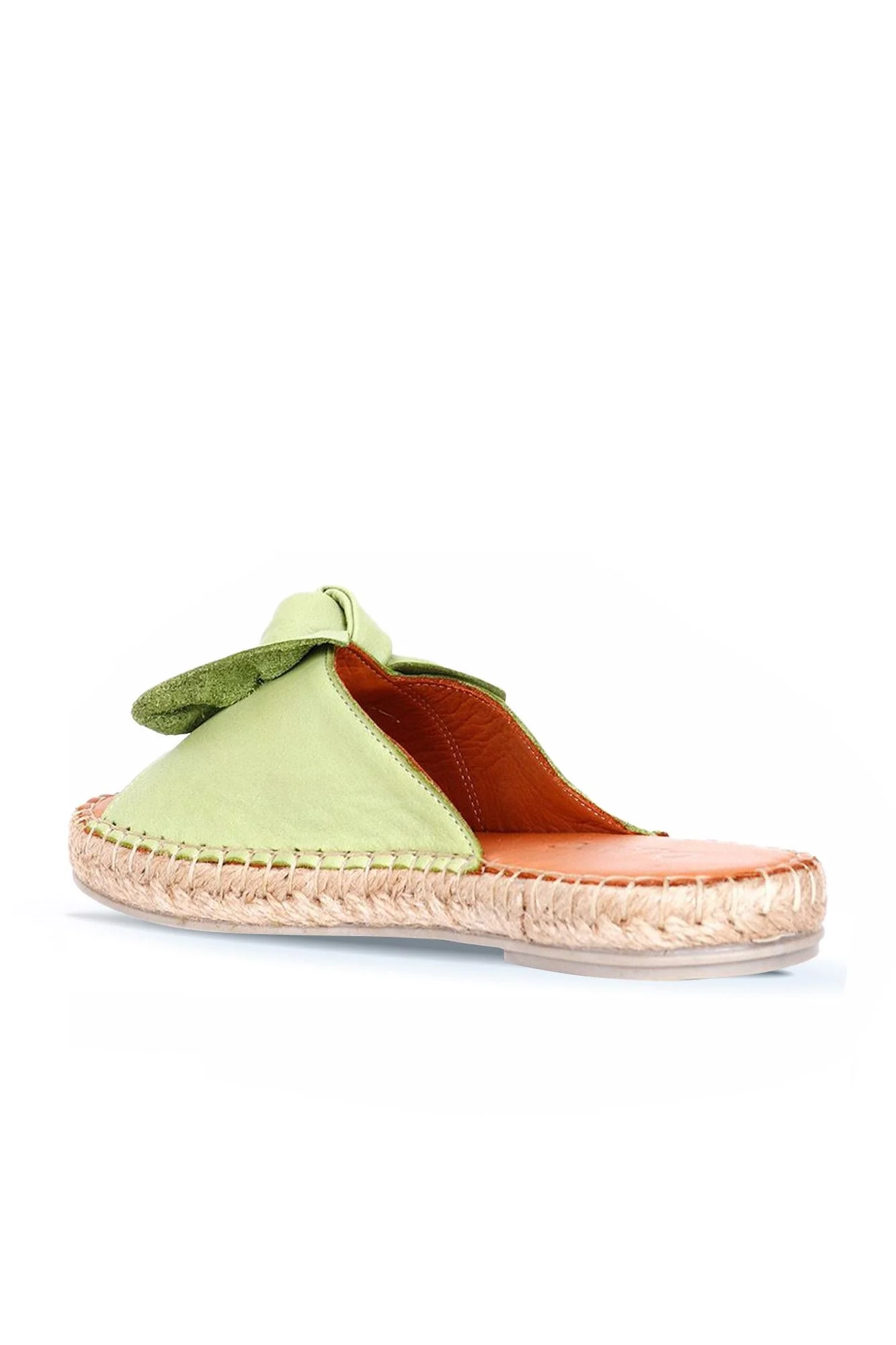Yeşil Deri Kadın Espadril Terlik