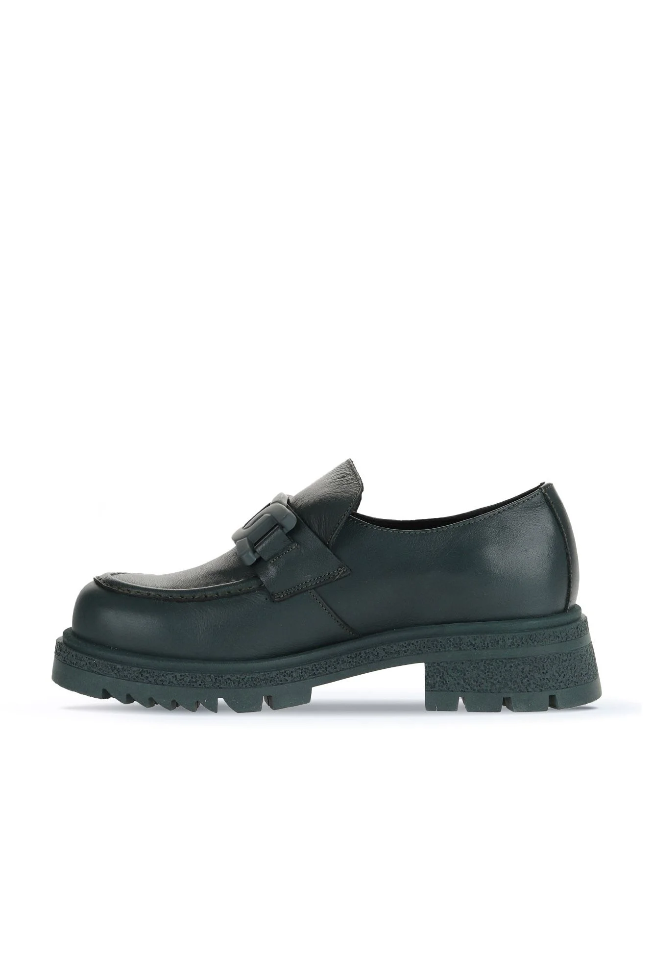 Yeşil Deri Kadın Loafer