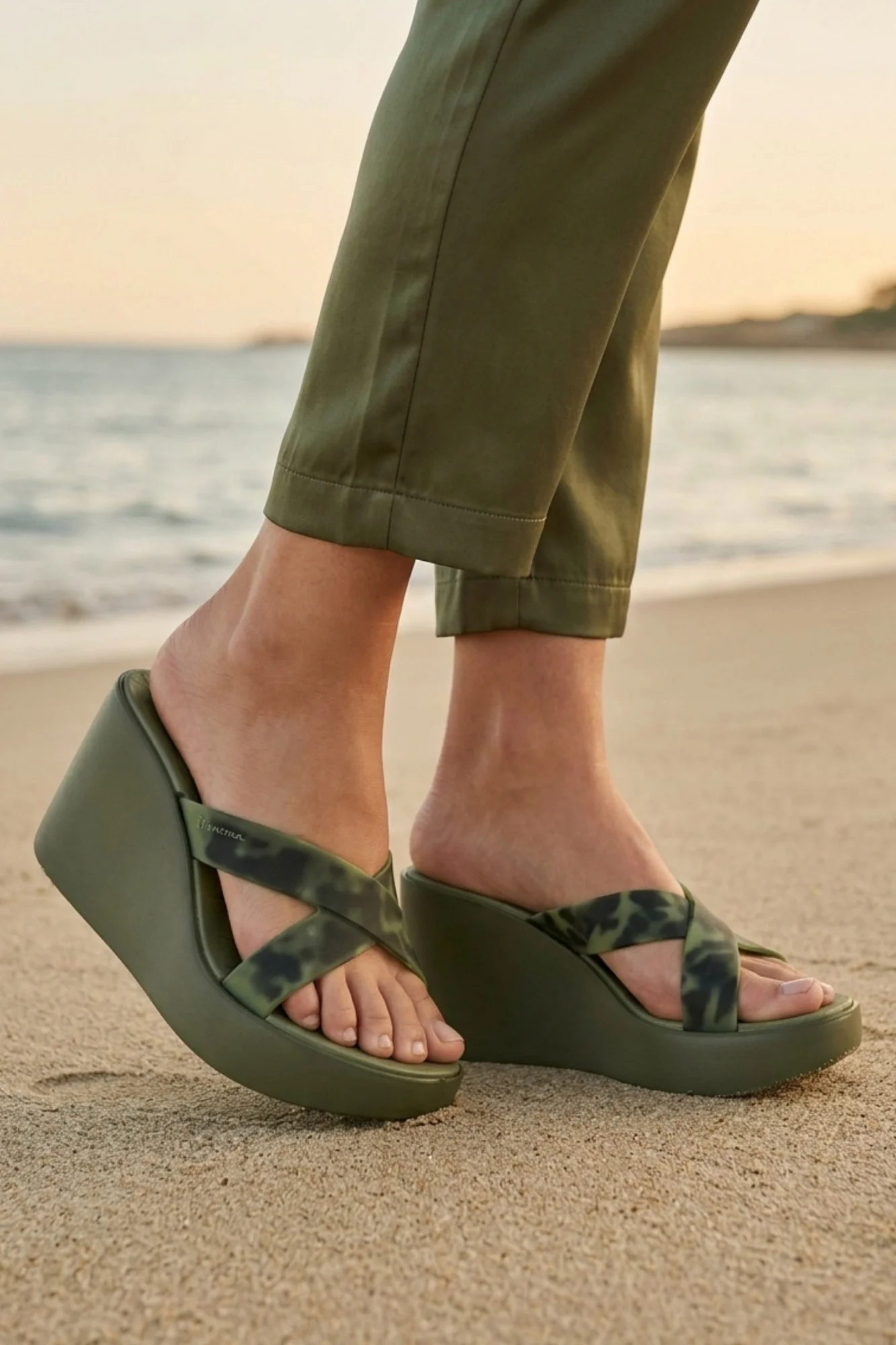 Yeşil Ip Ipanema High Fashion Slide Kadın