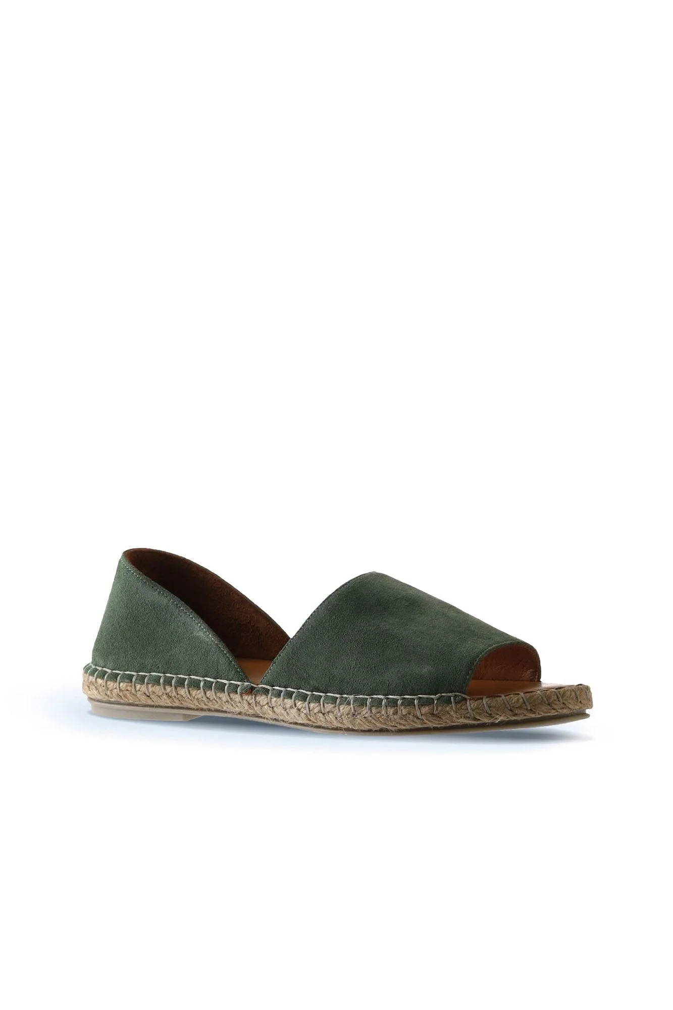Yeşil Süet Kadın Espadril Ayakkabı