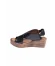 Shoes Siyah Khv-bej Deri Kadın Dolgu Topuklu Sandalet 01wl3402