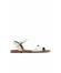 Beyaz Deri Kadın Düz Sandalet