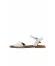 Beyaz Deri Kadın Düz Sandalet