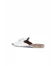 Beyaz Deri Kadın Düz Sandalet