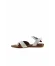 Beyaz Deri Kadın Düz Sandalet