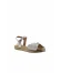 Beyaz Deri Kadın Espadril Sandalet