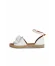 Beyaz Deri Kadın Espadril Sandalet