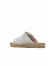 Beyaz Kırık Deri Kadın Espadril Terlik