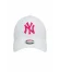 Beyaz New Era New Era Şapka - Wmns Metallic Logo 9FORTY New York Yankees