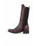 Bordo Deri Kadın Topuklu Çizme