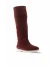 Bordo Süet Kadın Düz Çizme