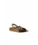 Bronz Deri Kadın Dolgu Topuklu Sandalet