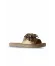 Bronz Parlak Deri Kadın Espadril Terlik