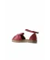 Fuşya Deri Kadın Espadril Sandalet