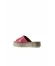 Fuşya Deri Kadın Espadril Terlik