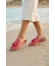 Fuşya Deri Kadın Espadril Terlik