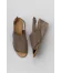 Gri Deri Kadın Dolgu Topuklu Sandalet