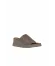 Gri Deri Kadın Dolgu Topuklu Terlik