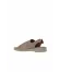 Gri Deri Kadın Düz Sandalet