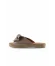 Gri Deri Kadın Espadril Terlik