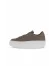 Gri Deri Kadın Sneakers