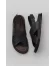 Gri Koyu Deri Erkek Sandalet