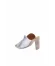 Gümüş Deri Kadın Topuklu Terlik